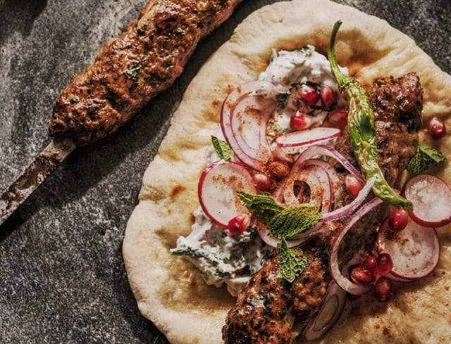 Beef seekh roll.