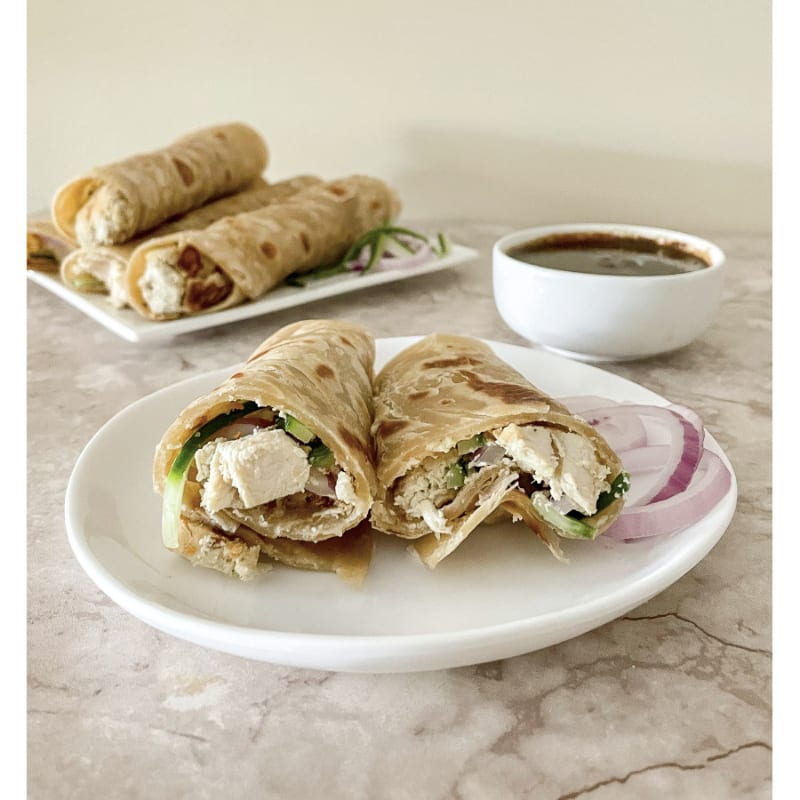 Chicken Malai Boti Roll.